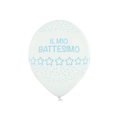 Latex lufi "My baptism" Világoskék 12" cm30 db 24