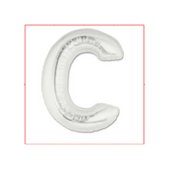 Pallone Foil Lettera "C" Argento 40" - 102cm pz1