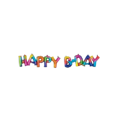 Pallone Foil Block "HAPPY B-DAY" Rainbow Splash pz1