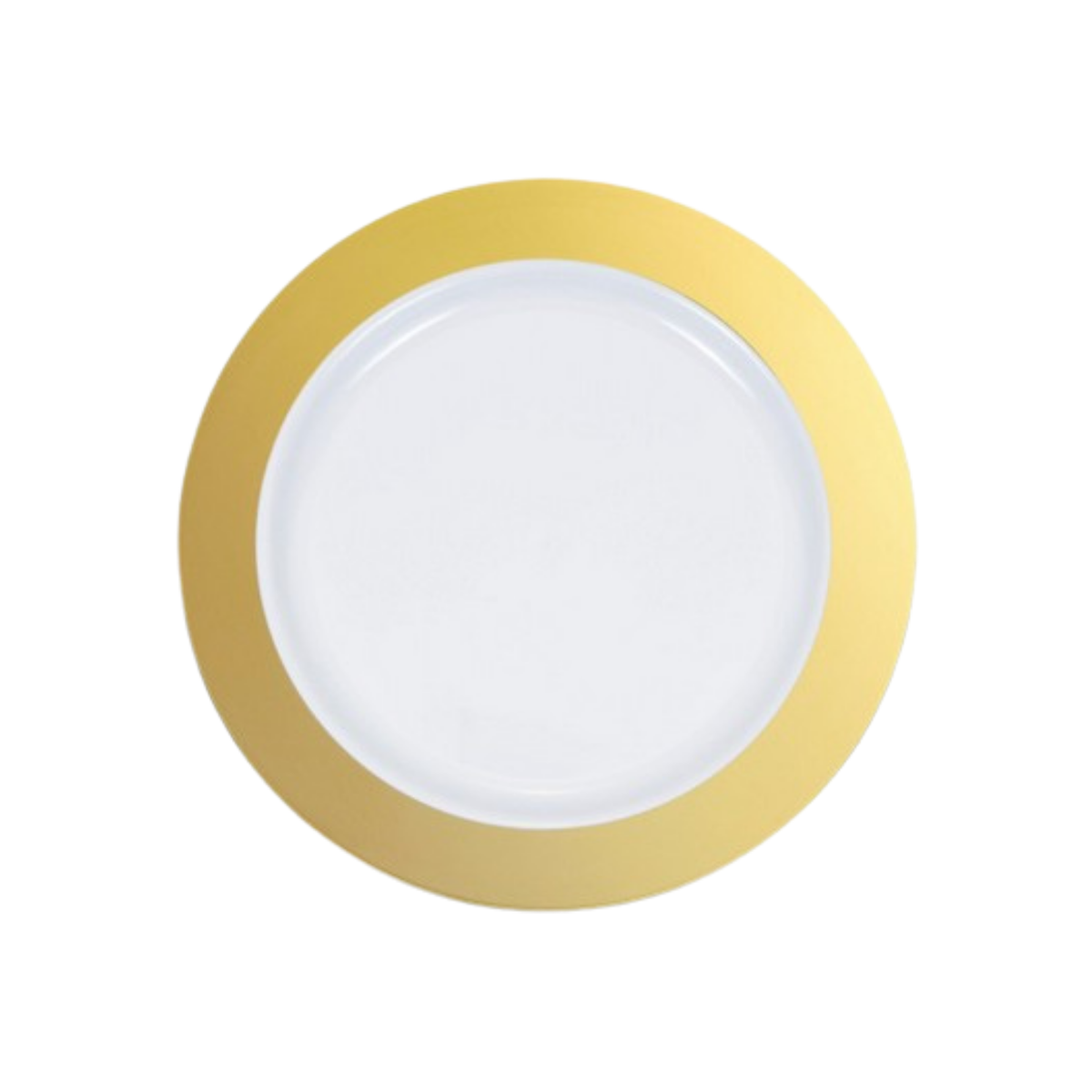 Piatto Plastica Riutilizzabile Bianco bordo Oro cm23  pz 10