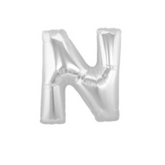 Pallone Foil Lettera "N" Argento 40" - 102cm pz1