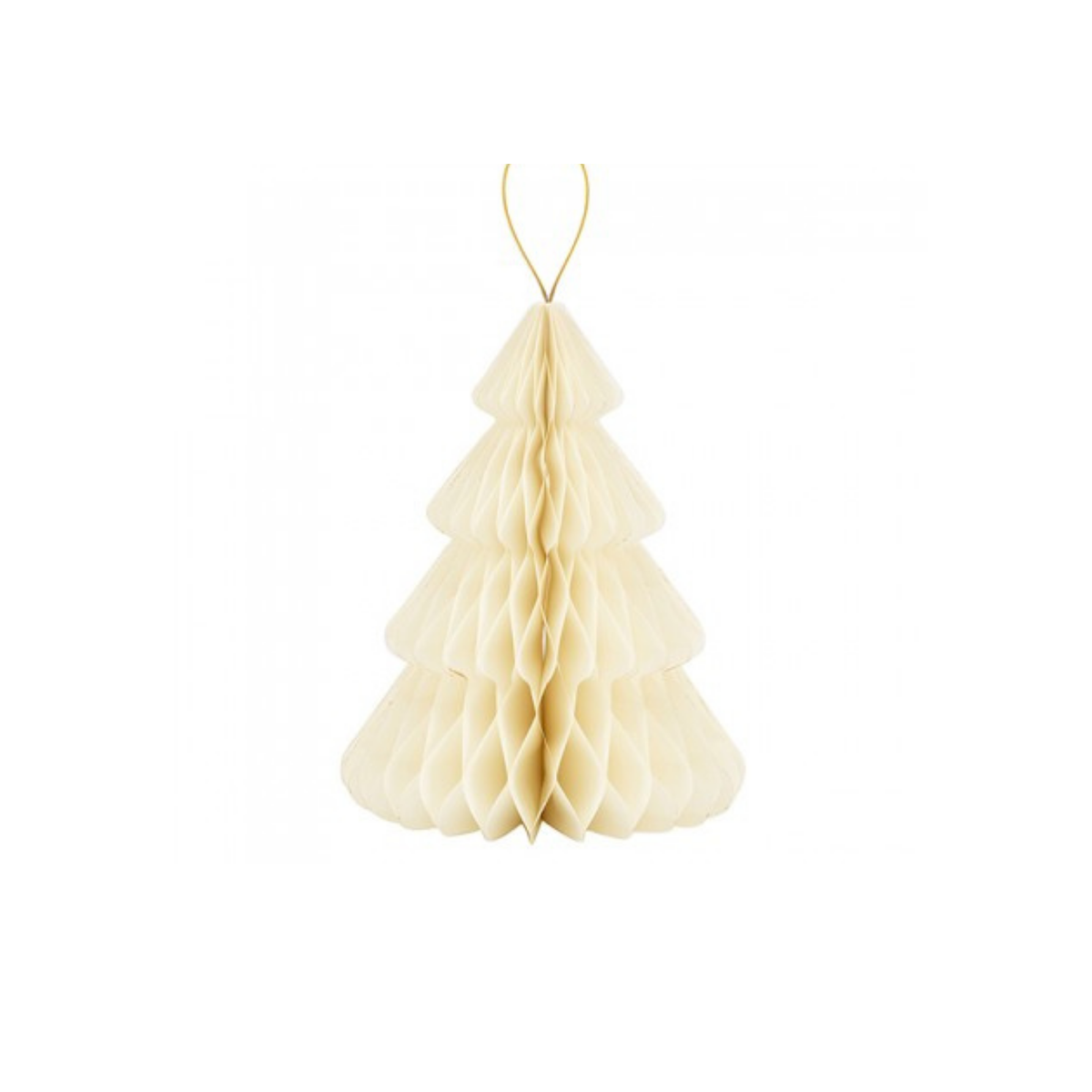 Albero Carta Natale Avorio, con Profilo Oro  H. cm40 pz1 a confezione