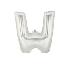 Pallone Foil Lettera "W" Argento 40" - 102cm pz1