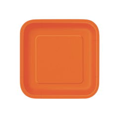 Piatto Carta quadrato Tinta unita Arancio cm23 pz14