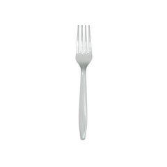 Forchetta Plastica Tinta unita  Argento cm18 pz24