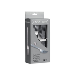 Forchetta Plastica Riutilizzabile Argento metalizzato pz24