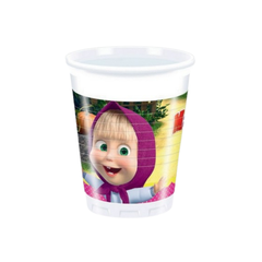 Bicchiere Plastica Masha e Orso ml200 8pz