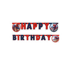 Festone Happy Birthaday Spiderman cm 180x15  1pz