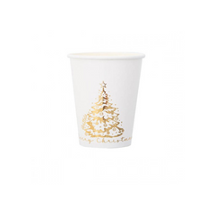 Bicchiere Carta Natale "Merry Christmas Tree" Ml 250 pz 8 a cf.