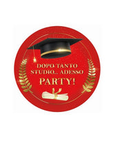 Piatto Carta Dessert Laurea  cm18  pz8