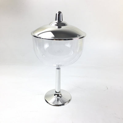 Coperchio Plastica liscio Argento per contenitore coppe e calici portaconfetti pz1