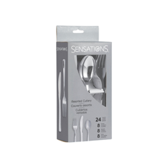 Set Posate Plastica Riutilizzabile Argento  pz24