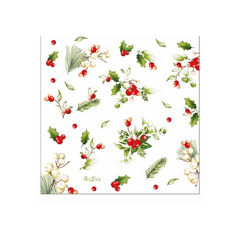 Tovagliolo Carta Natale "Christmas Greetings" cm33x33 pz 16 a cf.
