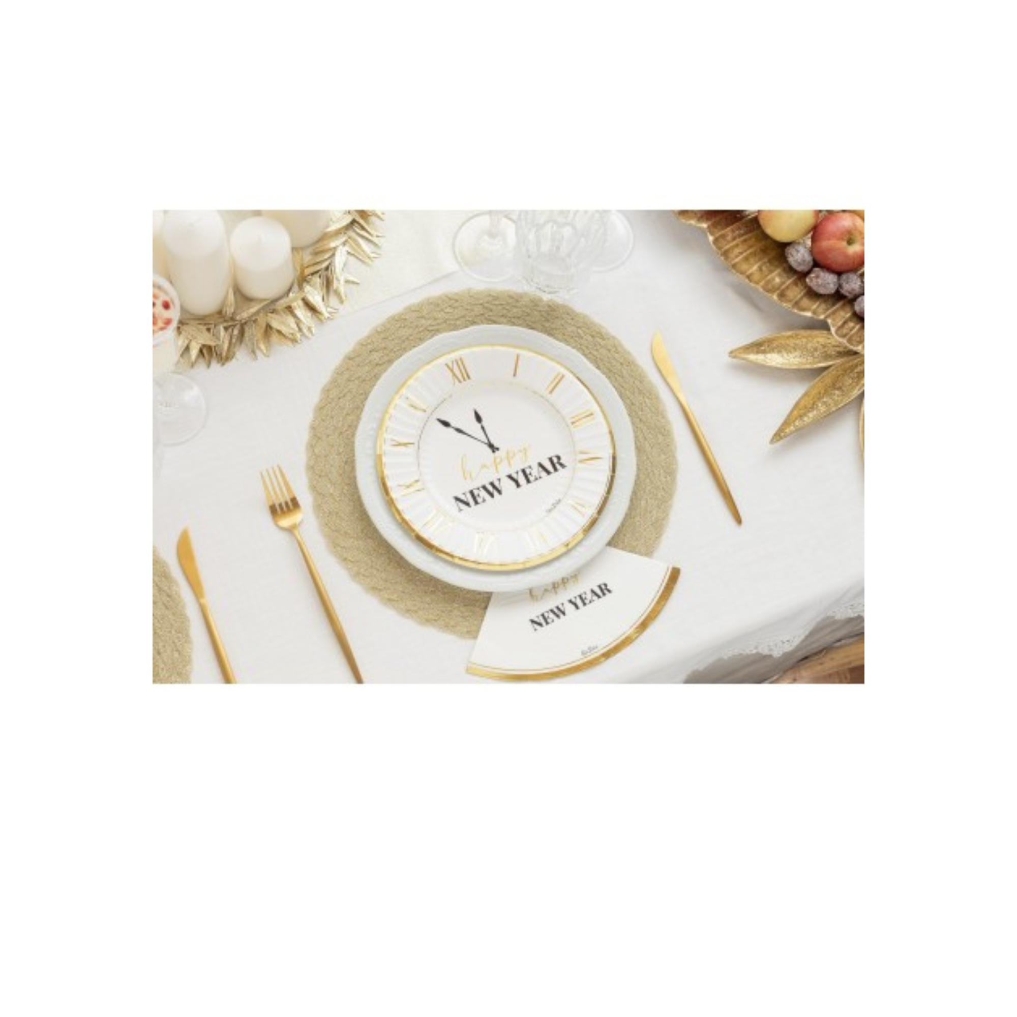 Bicchiere Carta  "Happy New Year" Clock White Ml 250 pz 8 a cf.