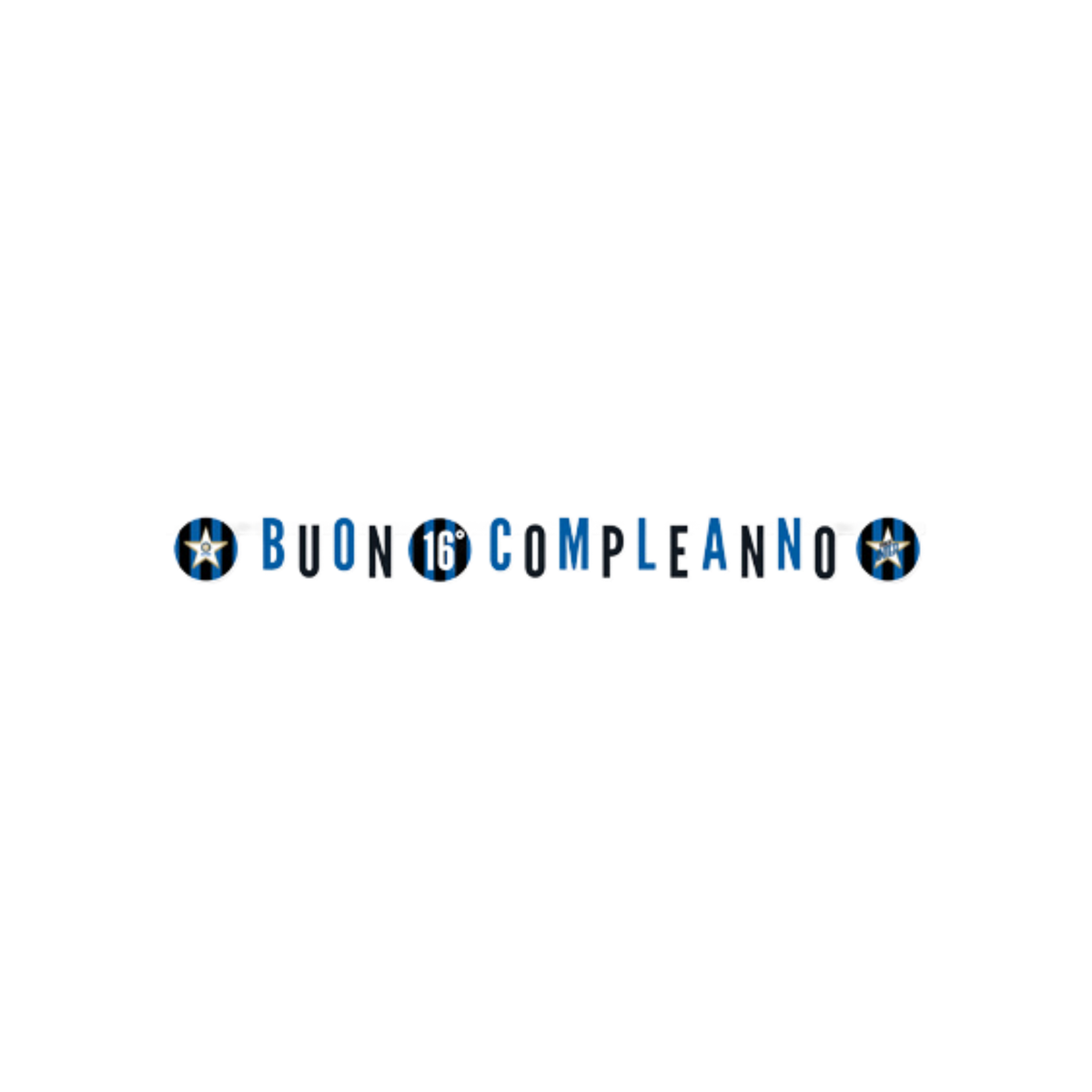 Festone "Buon Compleanno" XL Inter cm 294x20 personalizzabile