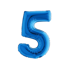 "5" számú fólia lufi, kék 14" - 36 cm db1