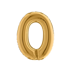 "0" számú fólia lufi arany 14" - 36cm db1