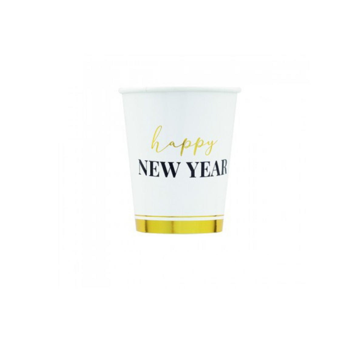 Bicchiere Carta  "Happy New Year" Clock White Ml 250 pz 8 a cf.