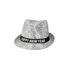 "Happy Birthday" Fabric Hat Silver 1pc