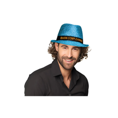 Blue "Happy Birthday" Fabric Hat 1pc