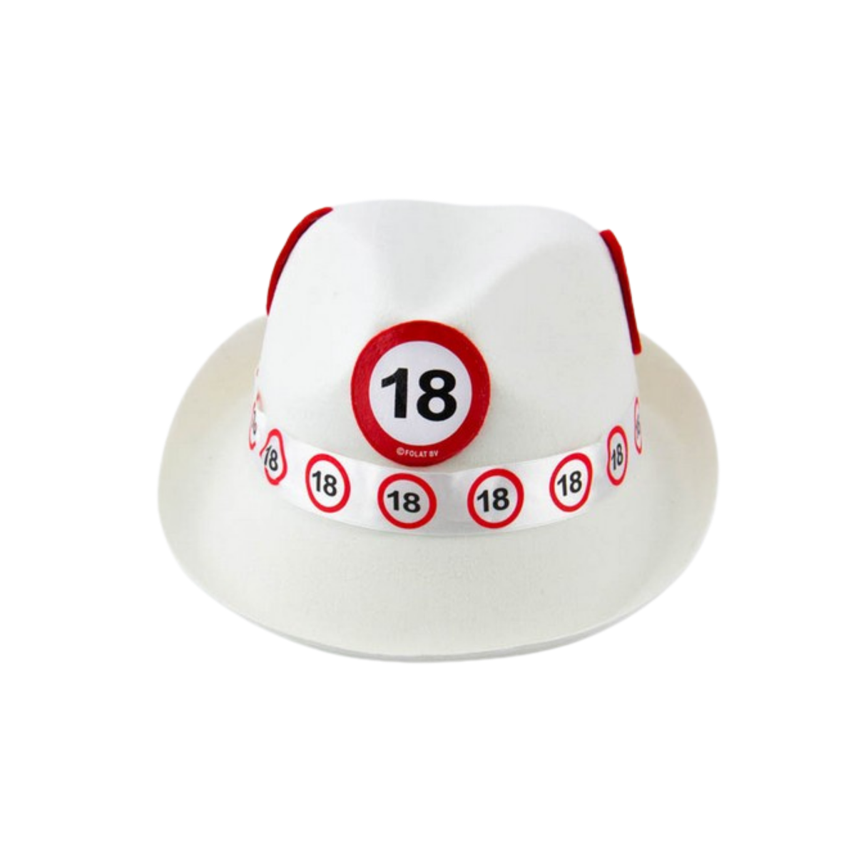 Cappello bianco stoffa 18 anni  pz1