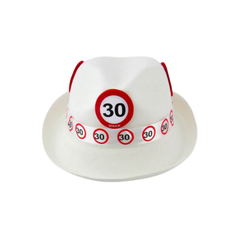 Cappello Bianco stoffa "30 anni"  pz1