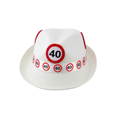 Cappello Bianco Stoffa "40 anni"  pz1