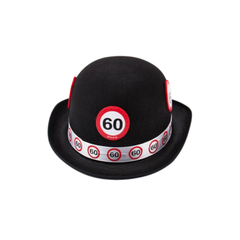 Cappello Nero Stoffa "60 anni"  pz1