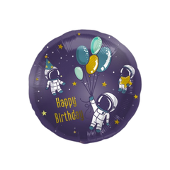 Palloncino Foil  "Happy Birthday" Space 18" - 45cm pz1