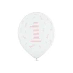 Latex lufi "Boldog 1. Születésnapot" Pink 12" cm30 db 24