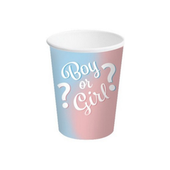 Bicchiere Carta Baby Gender Reveal ml250  pz8