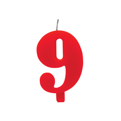 Candelina Scintillante Cera Numero "9" Rosso Cm9,5 Givi Pz1 a Cf.