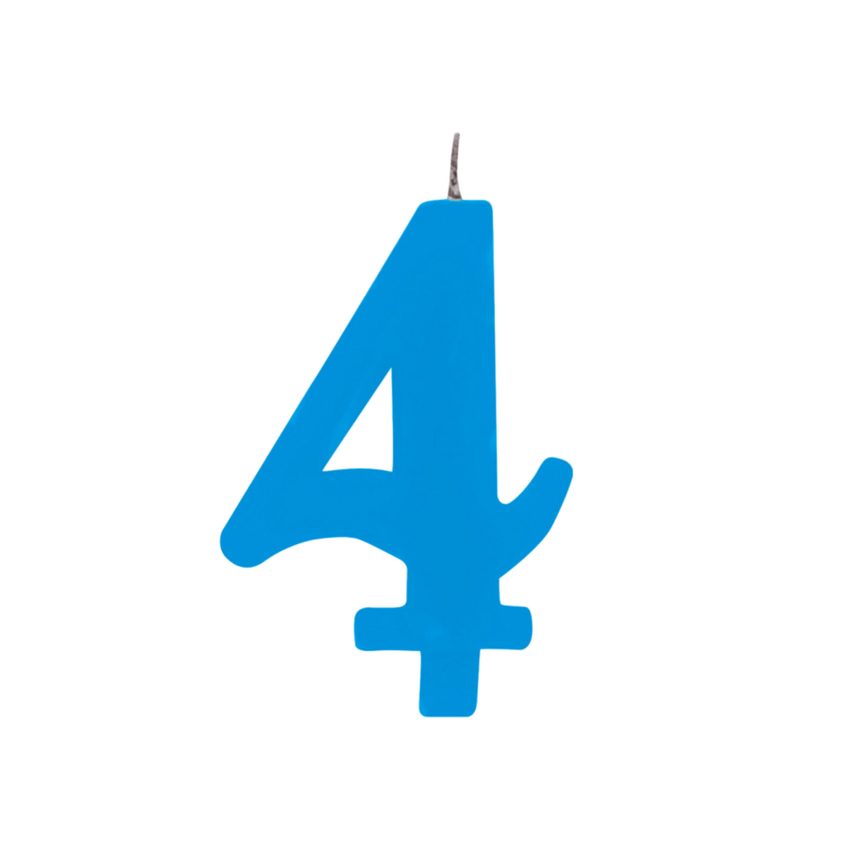 Candelina Scintillante Cera Numero "4" Turchese Cm9,5 Givi Pz1 a Cf.
