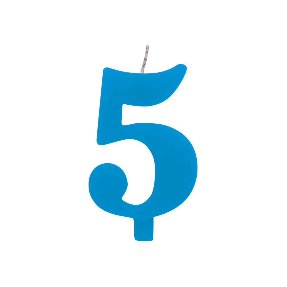 Candelina Scintillante Cera Numero "5" Turchese Cm9,5 Givi Pz1 a Cf.