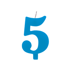 Candelina Scintillante Cera Numero "5" Turchese Cm9,5 Givi Pz1 a Cf.