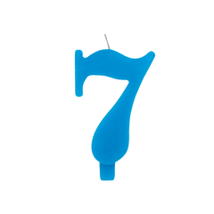 Candelina Scintillante Cera Numero "7" Turchese Cm9,5 Givi Pz1 a Cf.