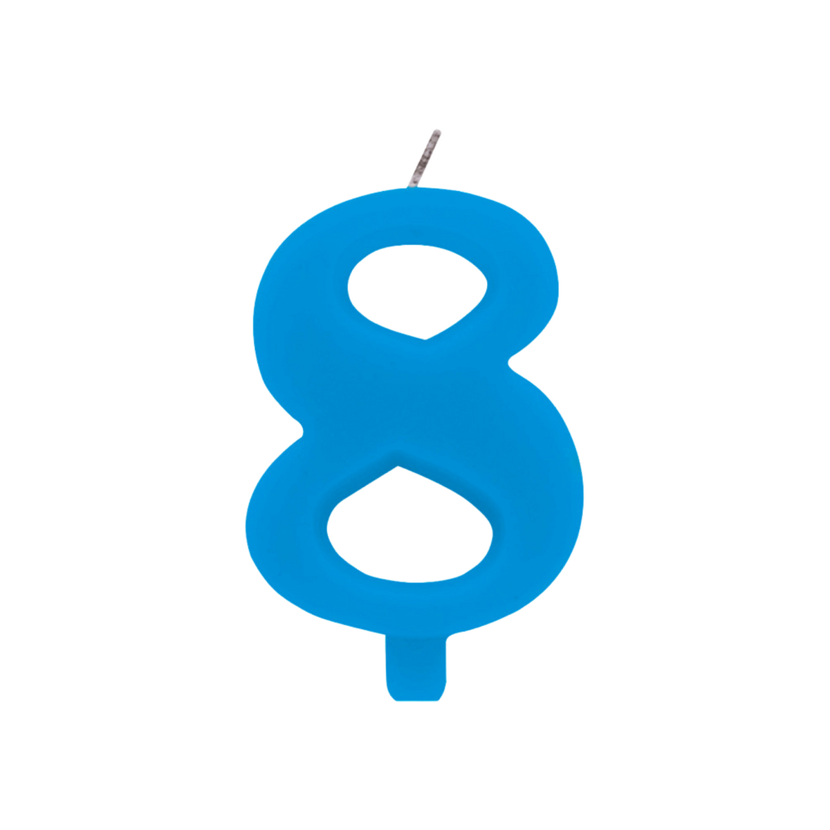 Candelina Scintillante Cera Numero "8" Turchese Cm9,5 Givi Pz1 a Cf.