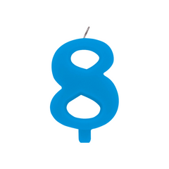 Candelina Scintillante Cera Numero "8" Turchese Cm9,5 Givi Pz1 a Cf.