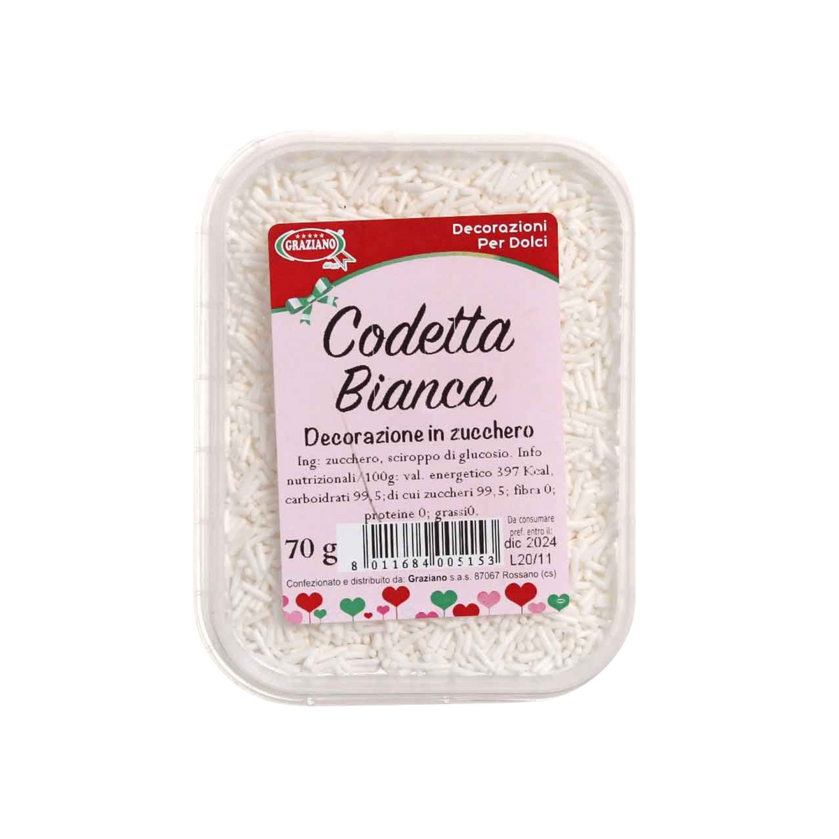 Codetta Zucchero Bianco 70g