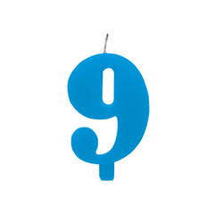 Candelina Scintillante Cera Numero "9" Turchese Cm9,5 Givi Pz1 a Cf.