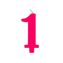 Candelina Scintillante Cera Numero "1" Fucsia Cm9,5 Givi Pz1 a Cf.
