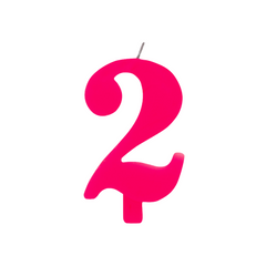Candelina Scintillante Cera Numero "2" Fucsia Cm9,5 Givi Pz1 a Cf.