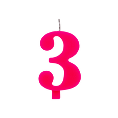 Candelina Scintillante Cera Numero "3" Fucsia Cm9,5 Givi Pz1 a Cf.