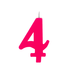 Candelina Scintillante Cera Numero "4" Fucsia Cm9,5 Givi Pz1 a Cf.
