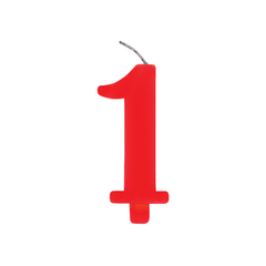 Candelina Scintillante Cera Numero "1" Rosso Cm9,5 Givi Pz1 a Cf.