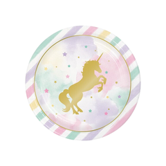 Piatto Carta Unicorn Sparkle cm23 pz8
