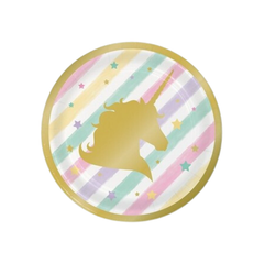 Piatto Carta Dessert Unicorn Sparkle cm18 pz8