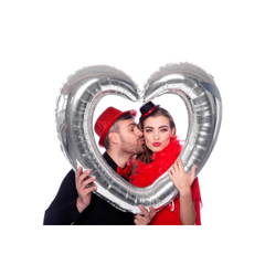 Pallone Foil Selfie Cuore Argento cm80x70 pz1