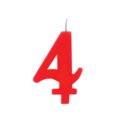 Candelina Scintillante Cera Numero "4" Rosso Cm9,5 Givi Pz1 a Cf.
