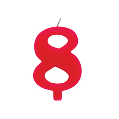 Candelina Scintillante Cera Numero "8" Rosso Cm9,5 Givi Pz1 a Cf.